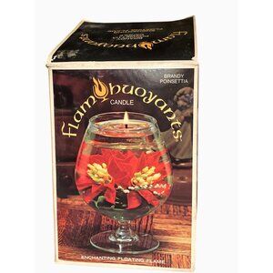 Flamboyant Brandy Poinsettia Floating Candle W/ Enchanting Flame Holiday Decor